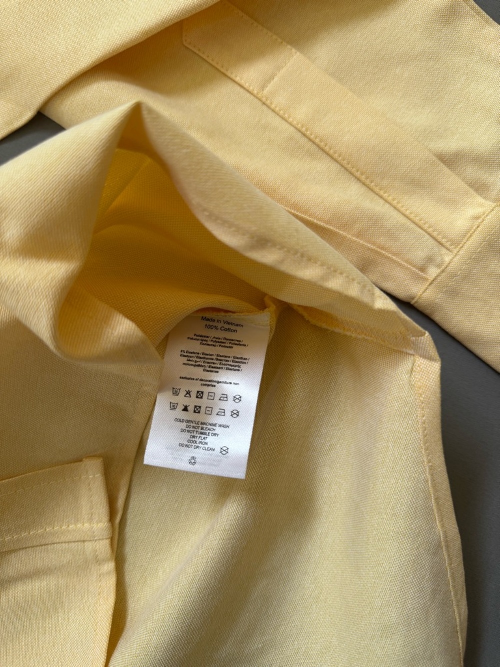 Polo by Ralph Lauren Pale Yellow Collared Shirt with Navy Logo - Picture 5 of 5